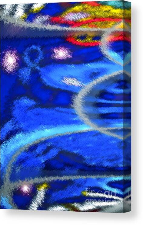 Abstract Canvas Print featuring the mixed media Cheers to a New Year by Gwyn Newcombe