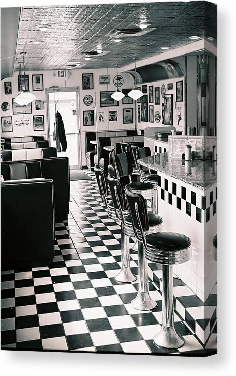 Diner Canvas Print featuring the photograph Cheeseburger and a Malt by HW Kateley