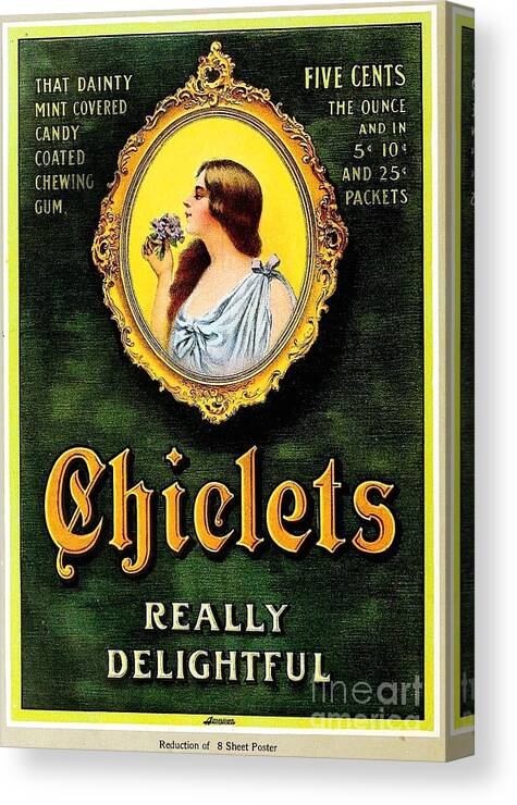 Vintage Canvas Print featuring the photograph Chiclets Vintage Poster by Action