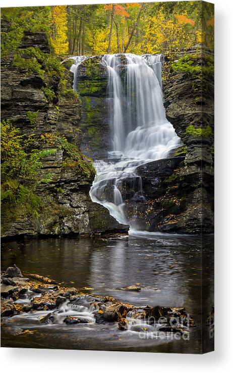Waterfall Canvas Print featuring the photograph Childs Park Waterfall by Susan Candelario