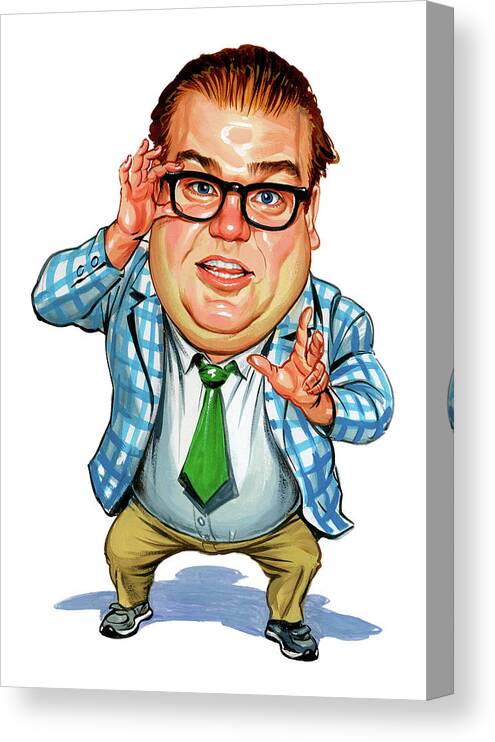 #faaAdWordsBest Canvas Print featuring the painting Chris Farley as Matt Foley by Art 