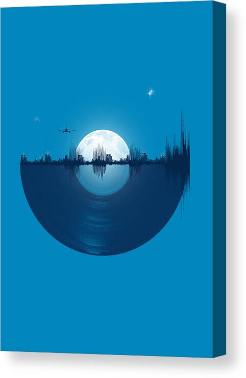 City Canvas Print featuring the digital art City tunes by Neelanjana Bandyopadhyay