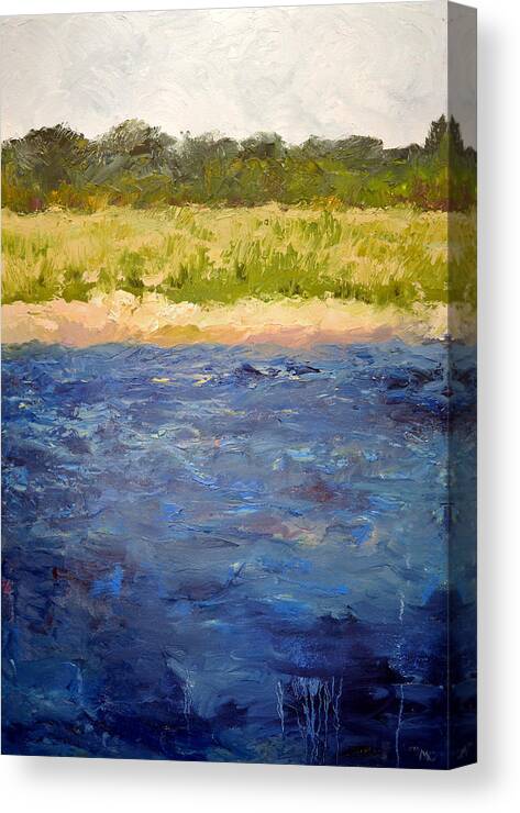Lake Canvas Print featuring the painting Coastal Dunes by Michelle Calkins
