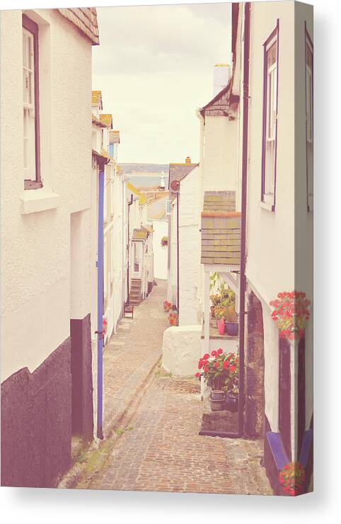 Built Structure Canvas Print featuring the photograph Cobbled Path by Photo - Lyn Randle