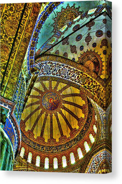 Beautiful Canvas Print featuring the photograph Colors of the mosque by Ernesto Cinquepalmi