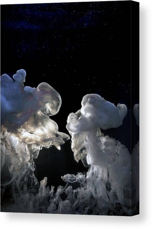 White Canvas Print featuring the photograph Cosmic Love by Petros Yiannakas