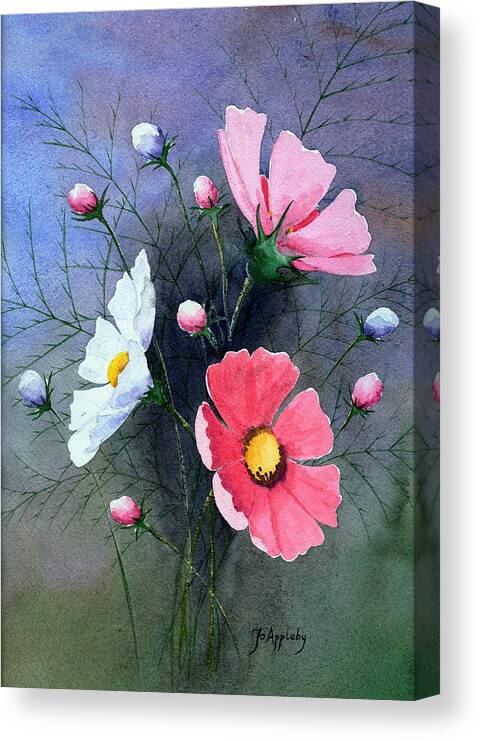 Jo Appleby Canvas Print featuring the painting Cosmos by Jo Appleby