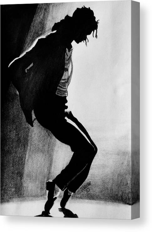 Michael Jackson Dance Tippy Toes Sillouhette Pop Star Music Canvas Print featuring the drawing Dance by Jeremy Moore