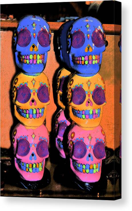 Halloween Art Canvas Print featuring the digital art Day Of The Dead Ink by Pamela Smale Williams
