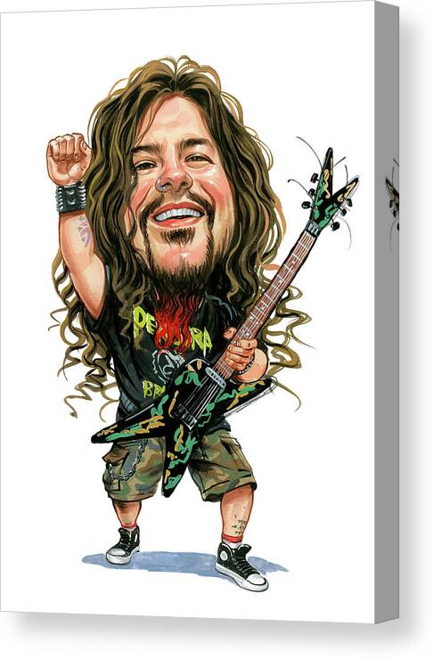 Dimebag Darrell Canvas Print featuring the painting Dimebag Darrell by Art 