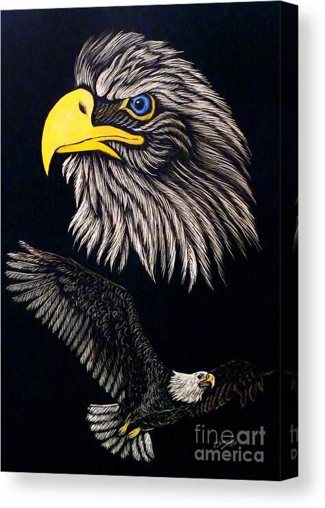 Eagle Canvas Print featuring the painting Eagle Flight by Jennifer Jeffris