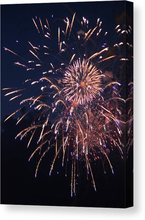 Photograph Canvas Print featuring the photograph Fireworks 2014 IX by Suzanne Gaff