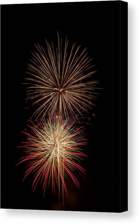Fireworks Canvas Print featuring the photograph Fireworks by Michael McGowan