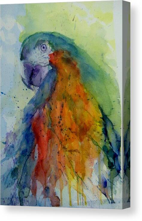 Lori Canvas Print featuring the painting Flying Feathers by Lori Ippolito