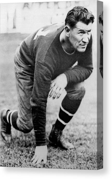1920's Canvas Print featuring the photograph Football Player Jim Thorpe by Underwood Archives