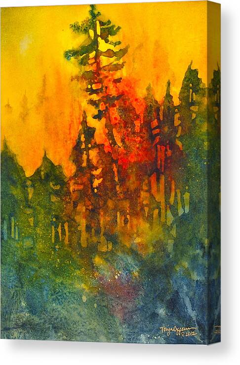 Wildland Canvas Print featuring the painting Forest Glow #5 by Tonja Opperman