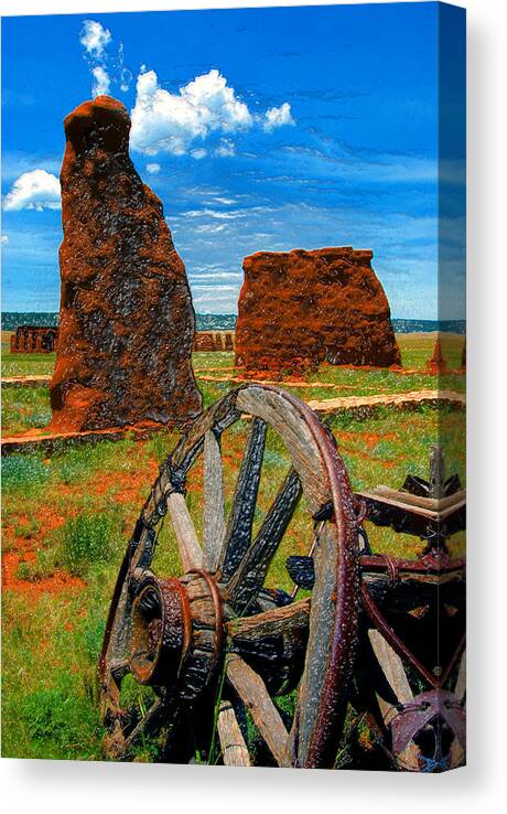 Fort Union New Mexico Canvas Print featuring the painting Fort Union New Mexico by David Lee Thompson