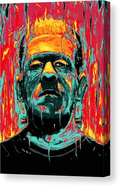 Frankenstein Canvas Print featuring the digital art Frankenstein by Nicebleed 