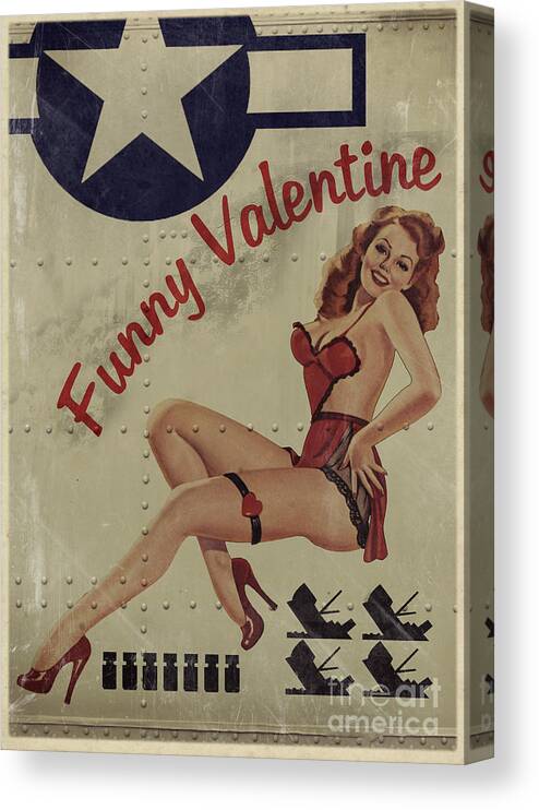 Vintage Canvas Print featuring the painting Funny Valentine Noseart by Cinema Photography