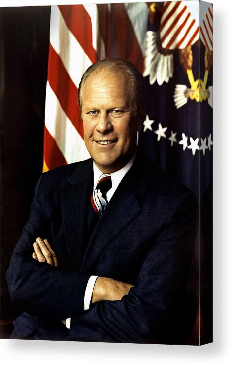 Gerald Ford Canvas Print featuring the digital art Gerald Ford by Georgia Clare
