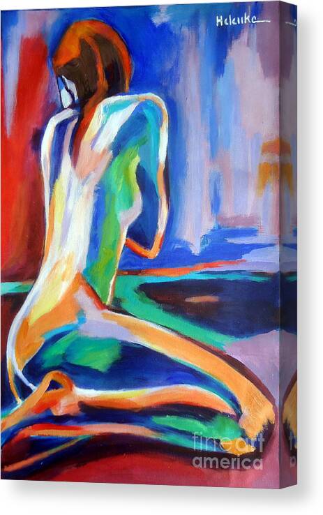 Nude Figures Canvas Print featuring the painting Gleam by Helena Wierzbicki