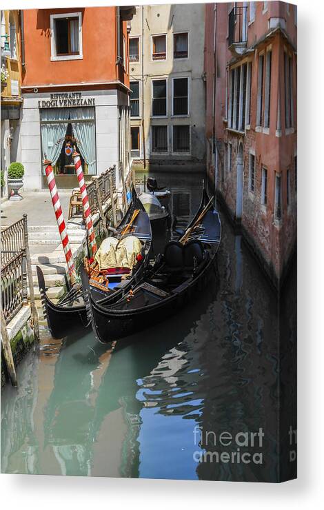 Venice Canvas Print featuring the photograph Gondola in Venice-2 by Elizabeth M