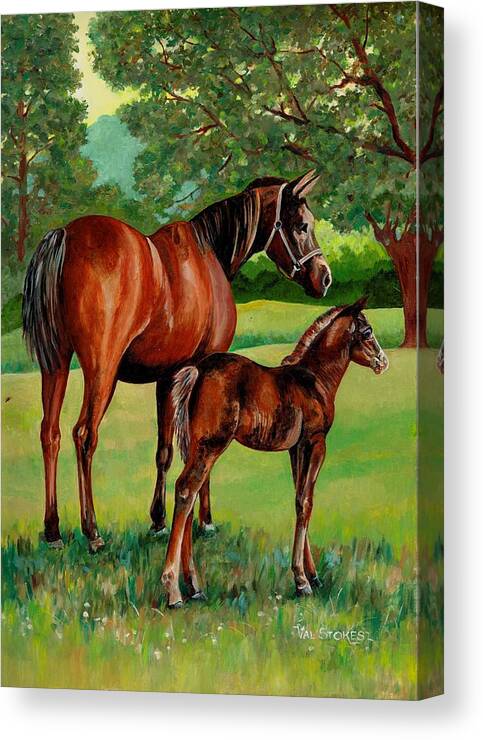 Mare Canvas Print featuring the painting Great expectations by Val Stokes