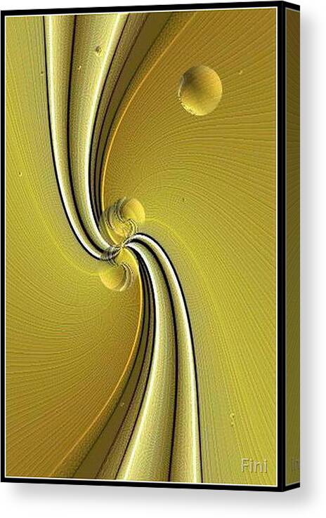  Canvas Print featuring the digital art Green Fold by Mary Russell