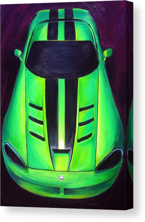 Viper Canvas Print featuring the painting Green Viper by Sheri Chakamian