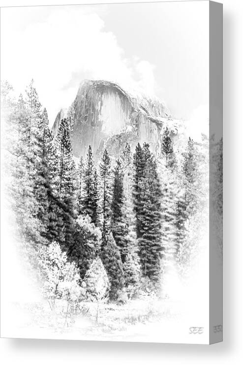 Landscape Canvas Print featuring the photograph Half Dome Winter Portrait by Susan Eileen Evans