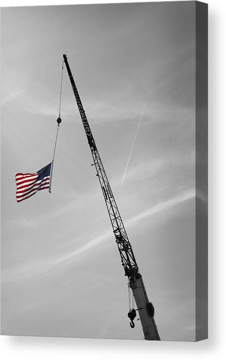 Flag Canvas Print featuring the photograph Half-Mast by Luke Moore