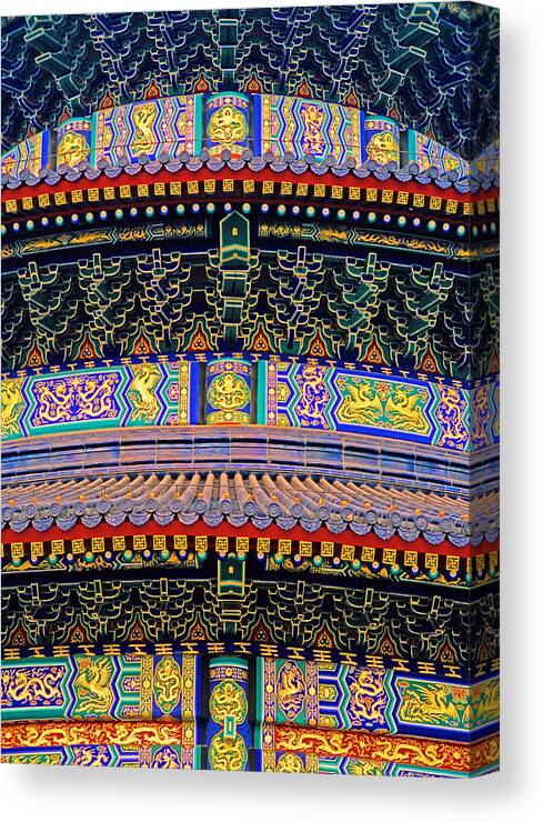 Beijing Canvas Print featuring the photograph Hall of Prayer detail by Dennis Cox
