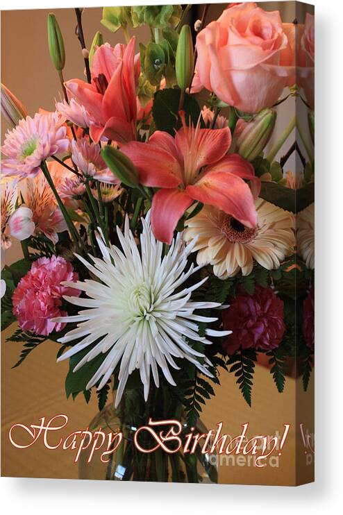 Birthday Card Canvas Print featuring the photograph Happy Birthday Card by Carol Groenen