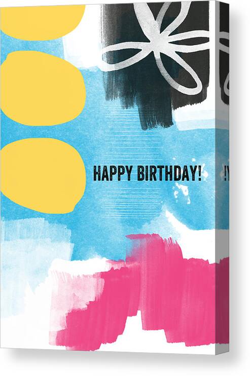 Happy Birthday Colorful Abstract Greeting Card Canvas Print