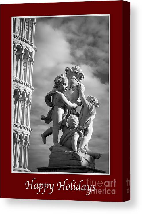 Italian Canvas Print featuring the photograph Happy Holidays with Fountain of Angels by Prints of Italy