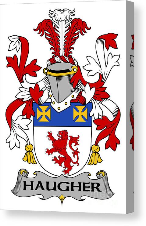 Haugher Canvas Print featuring the digital art Haugher Coat of Arms Irish by Heraldry