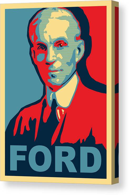 Ford Canvas Print featuring the mixed media Henry Ford by Design Turnpike
