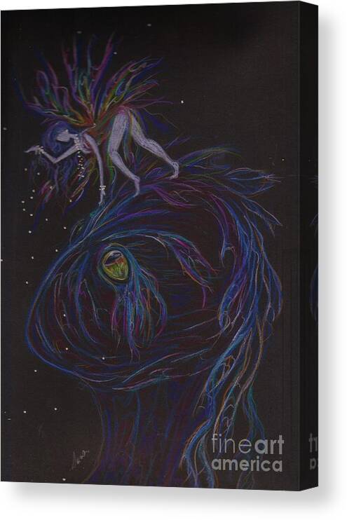 Fairy Canvas Print featuring the drawing Hi There by Dawn Fairies