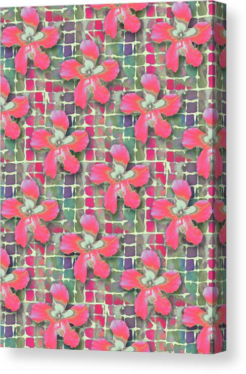 Hibiscus Canvas Print featuring the painting Hibiscus Pink Water by Deborah Runham