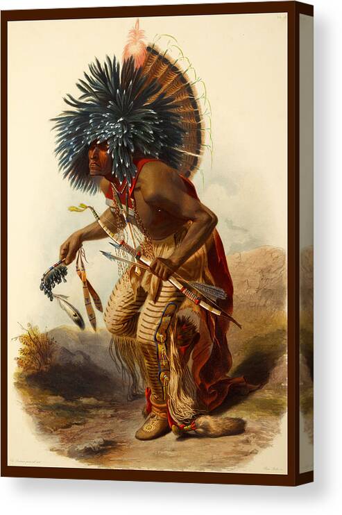 Native skull warrior' Poster, picture, metal print, paint by