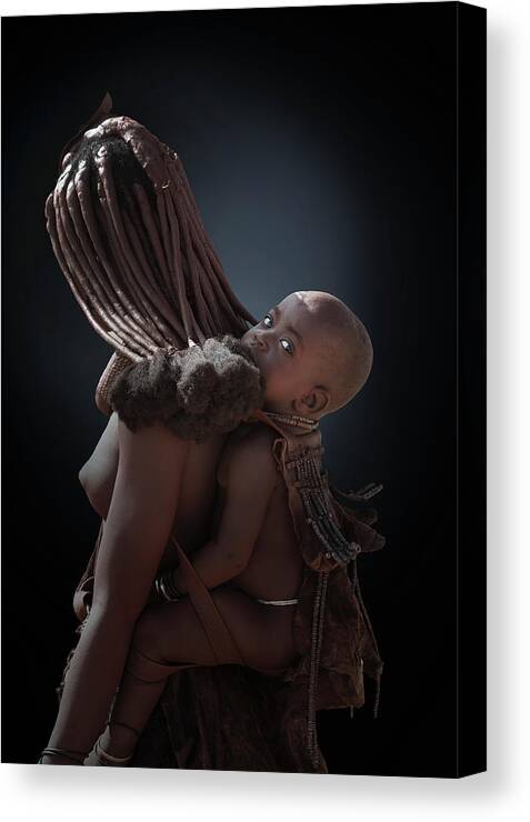 People Canvas Print featuring the photograph Himba Mother With Her Little Child by Buena Vista Images