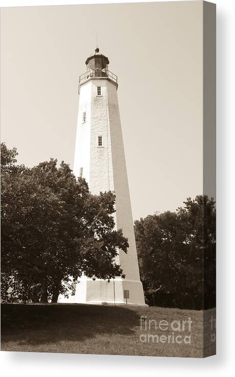 Lighthouses Canvas Print featuring the photograph Historic Sandy Hook Lighthouse by Anthony Sacco