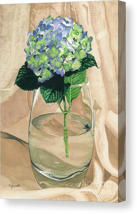 Flower Canvas Print featuring the painting Hydrangea Blossom by Barbara Jewell