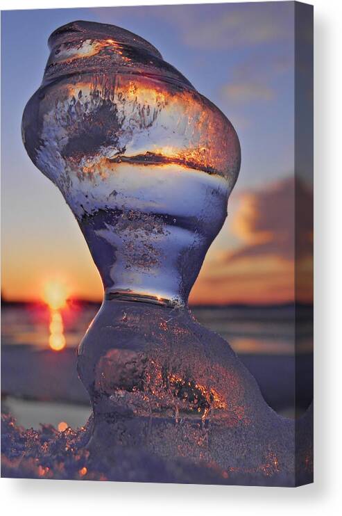 Ice Canvas Print featuring the photograph Ice and Water 2 by Sami Tiainen