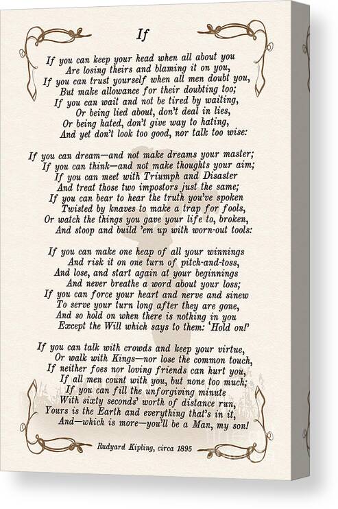 If Poem By Rudyard Kipling Canvas Print / Canvas Art by Olga Hamilton -  Fine Art America