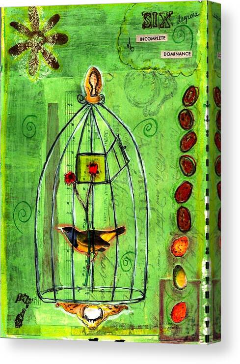 Cage Canvas Print featuring the mixed media Incomplete Dominance by Carrie Todd