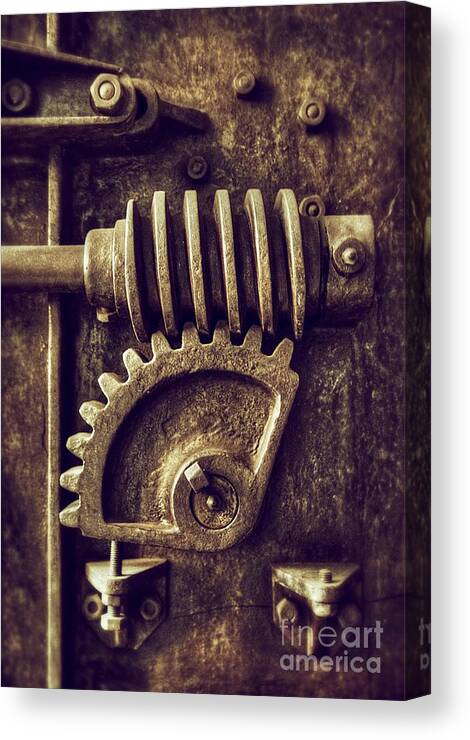 Background Canvas Print featuring the photograph Industrial Sprockets by Carlos Caetano