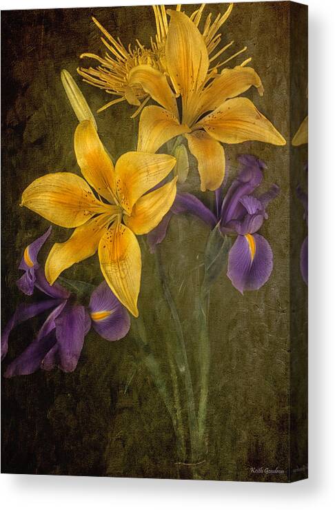 Flower Canvas Print featuring the photograph Irises and Lilies by Keith Gondron