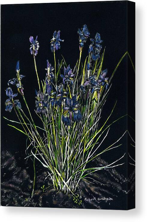 Iris Canvas Print featuring the painting Irises by Robert Goudreau