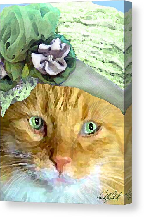 Cat Canvas Print featuring the painting Irish Cat by Michele Avanti